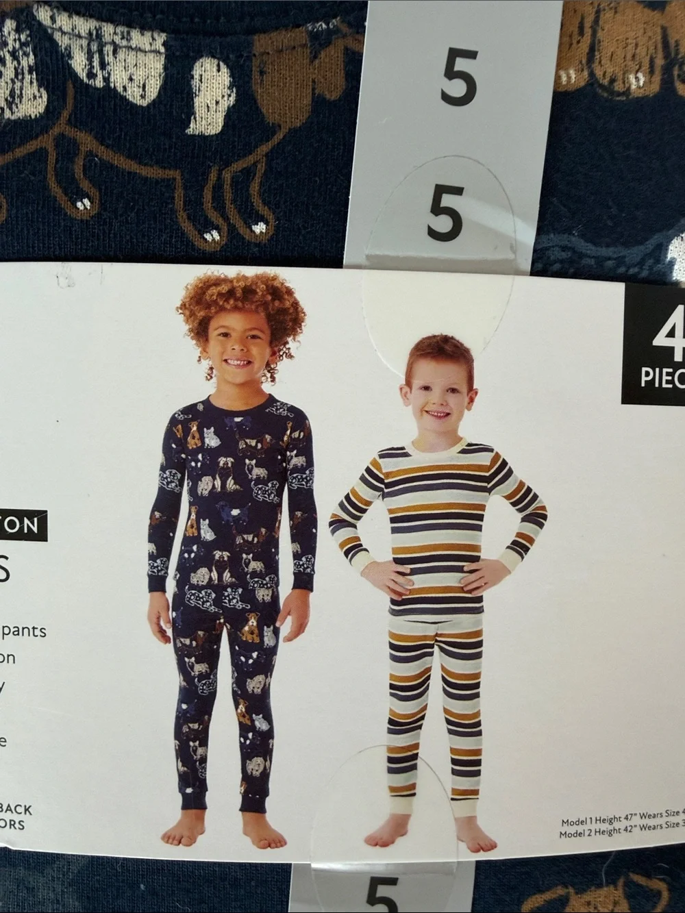 Member's Mark Boys Navy Dog Print Organic Cotton Pajama Set